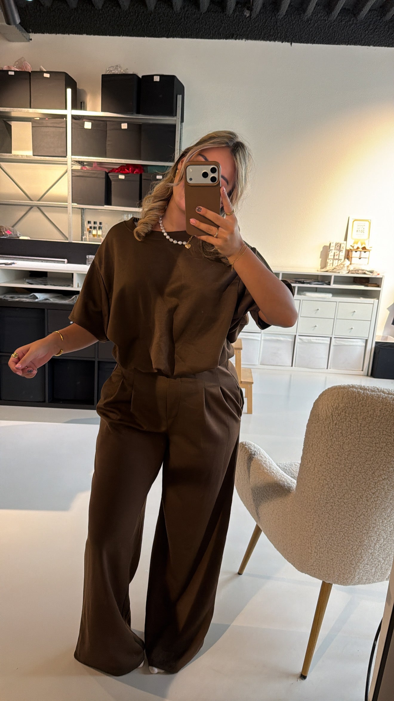 Tara Soft Lounge Set - BROWN