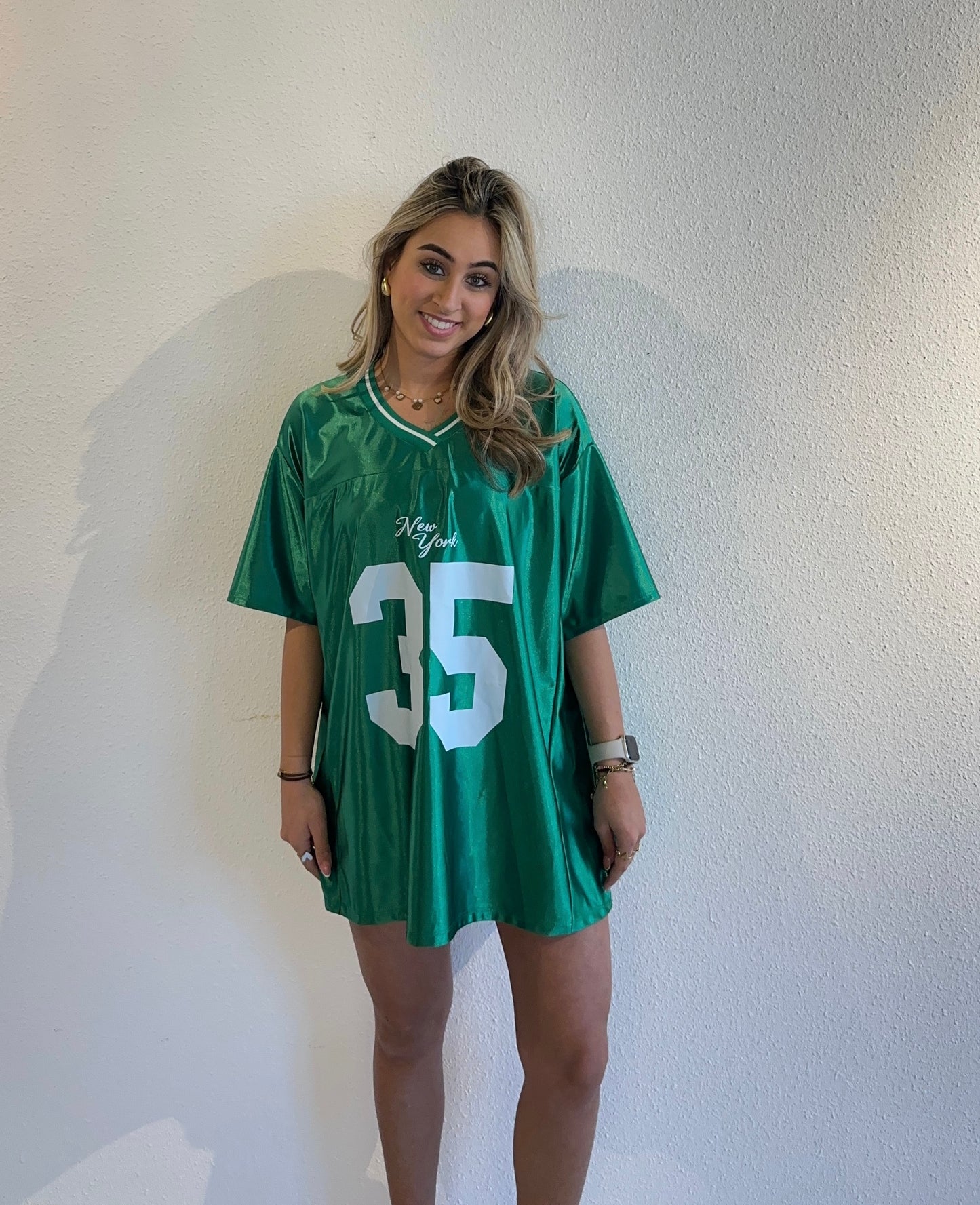 JERSEY SHIRT SATIJN NOVI - GROEN