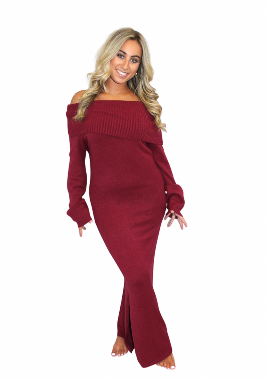 Donna jurk bordeaux rood