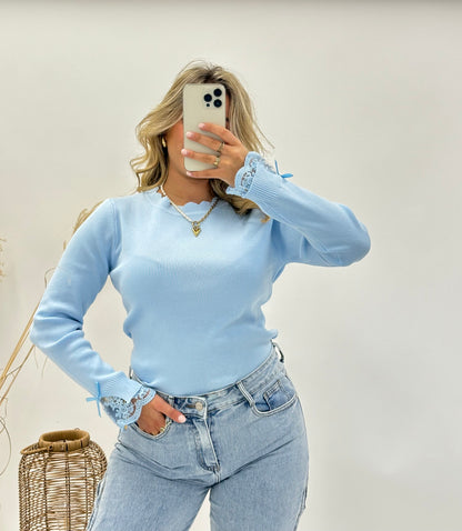Emma top blauw