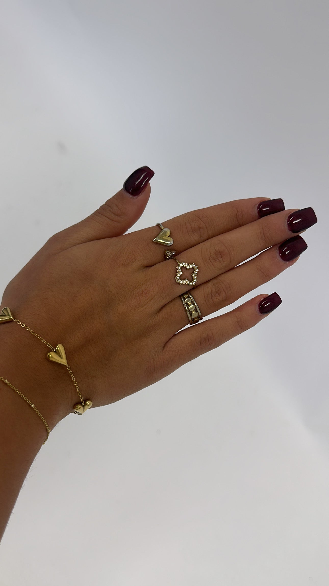Armband hartjes goud
