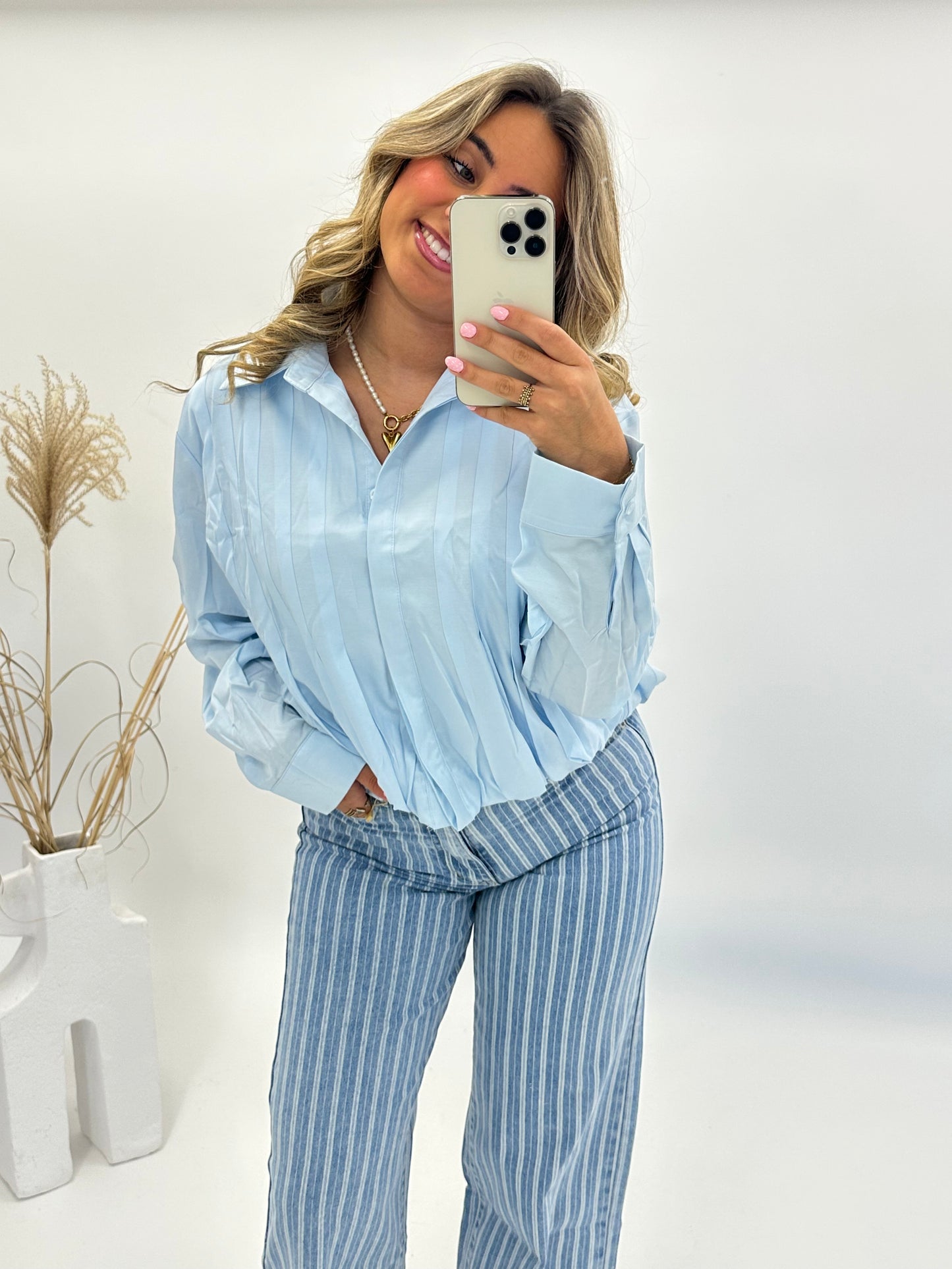 Kim ballon blouse blauw