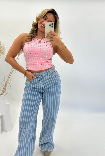 Bibi studs top roze