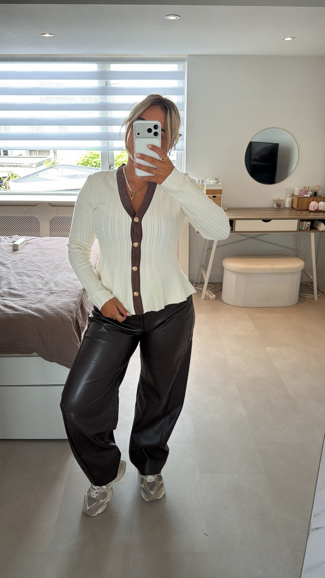 Luna Rib Cardigan - BEIGE