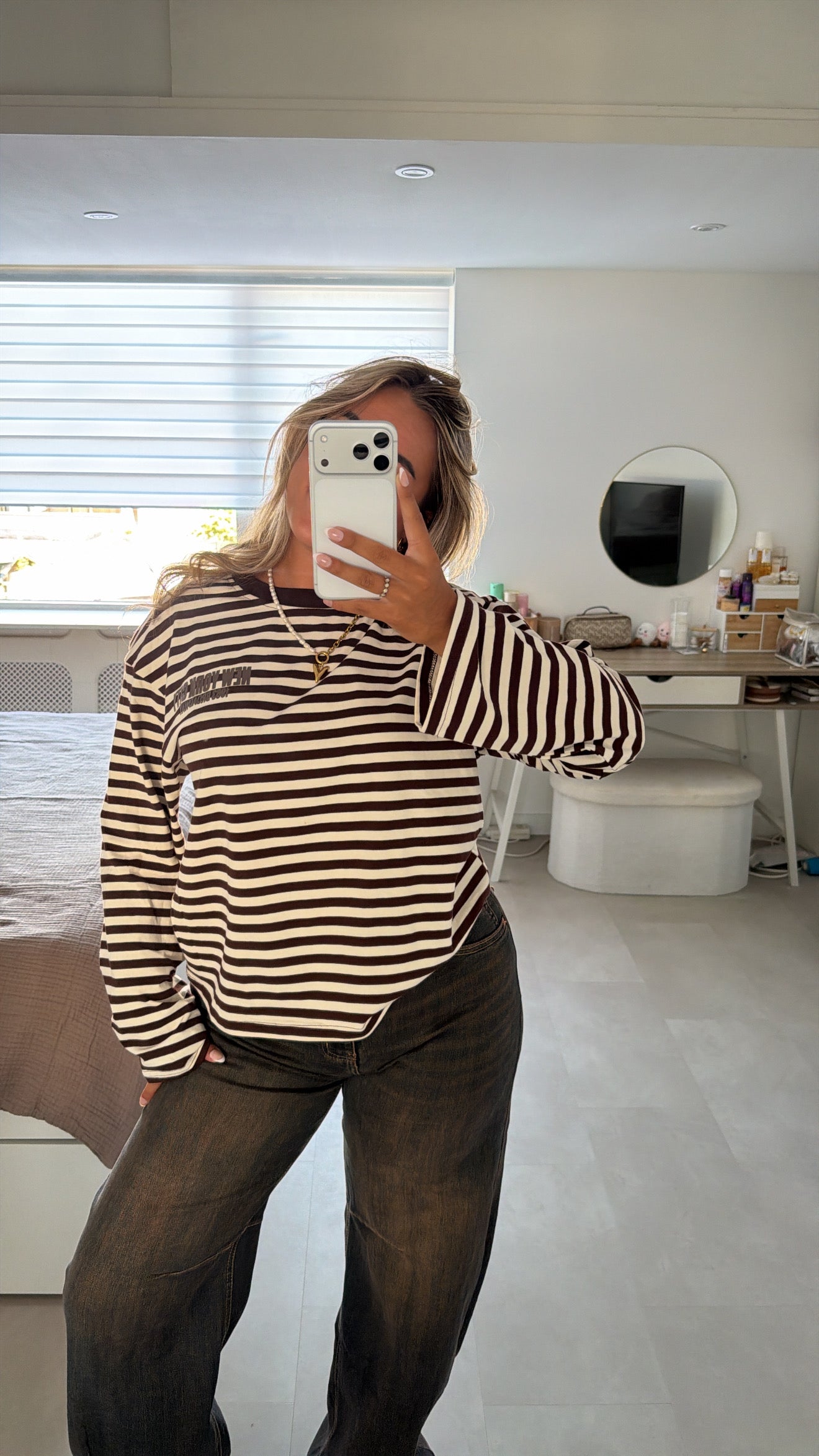 Nola stripe longsleeve - BROWN
