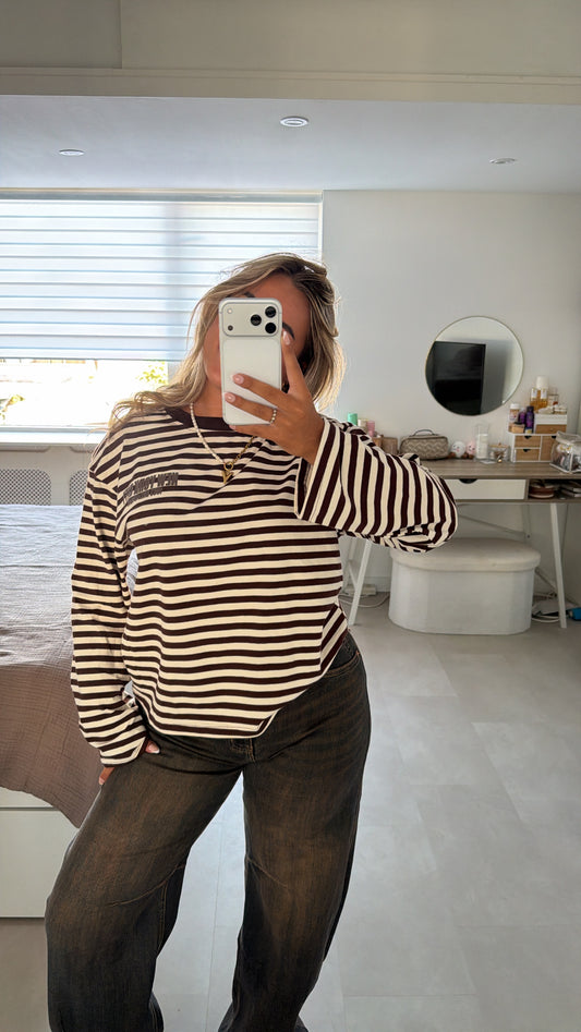 Nola stripe longsleeve - BROWN