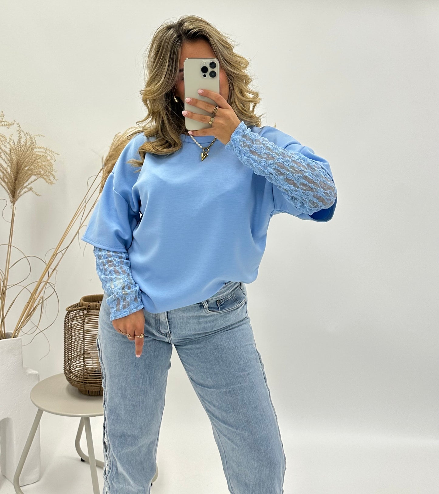 Marit top blauw