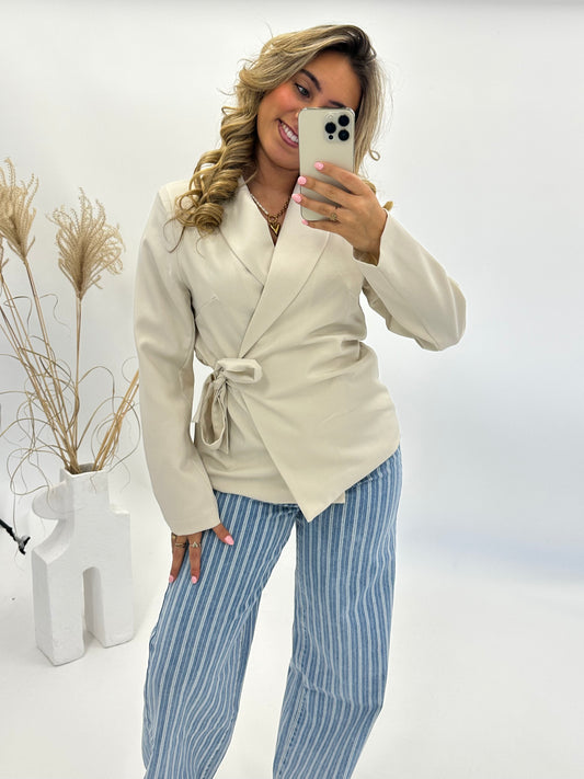 Nora blazer jasje overslag beige