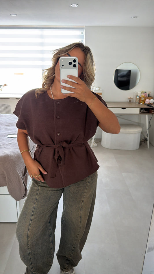 Nina overslag top- BROWN