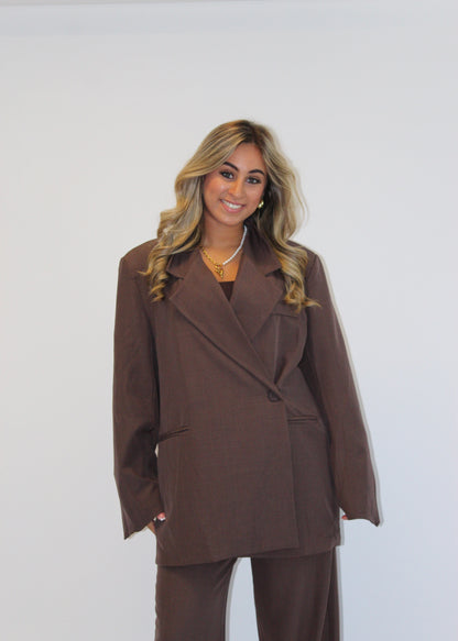 Lola blazer pak bruin