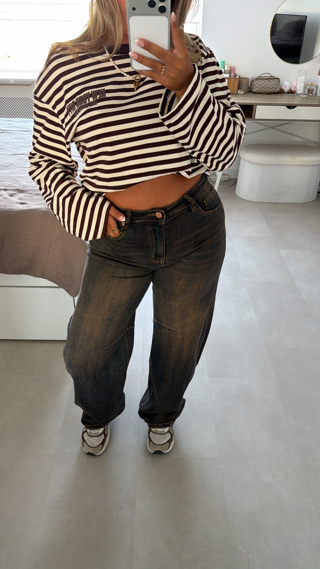 Mila Balloon jeans - BLUE/BROWN WASSING