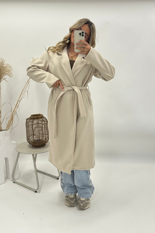 Yara trenchcoat met ceintuur beige
