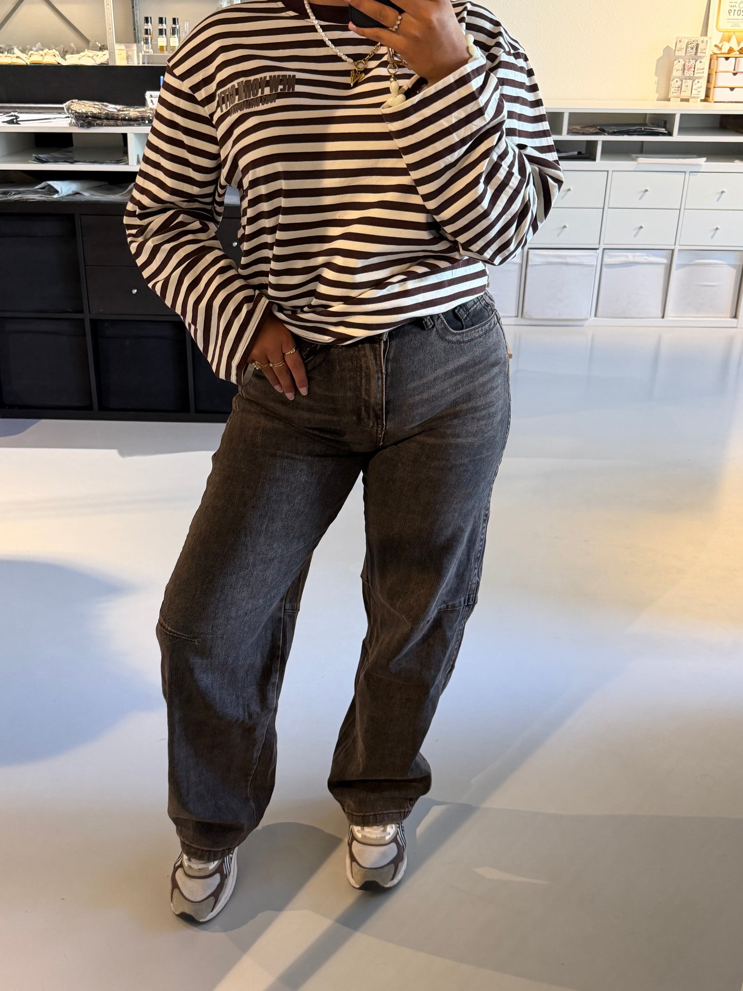 Mila Balloon jeans - GREY/BROWN WASSING