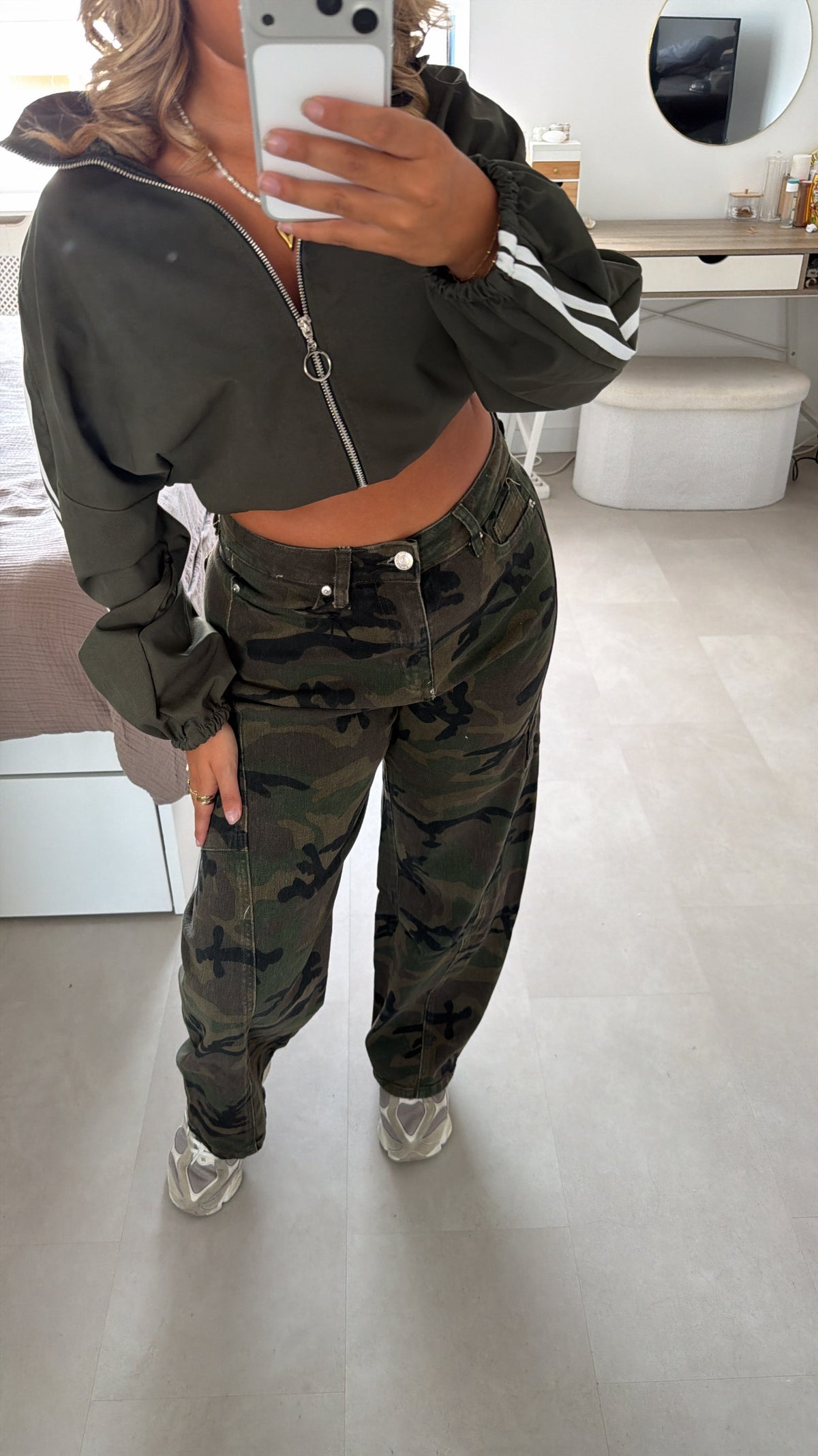Sarah camo balloon jeans - GREEN