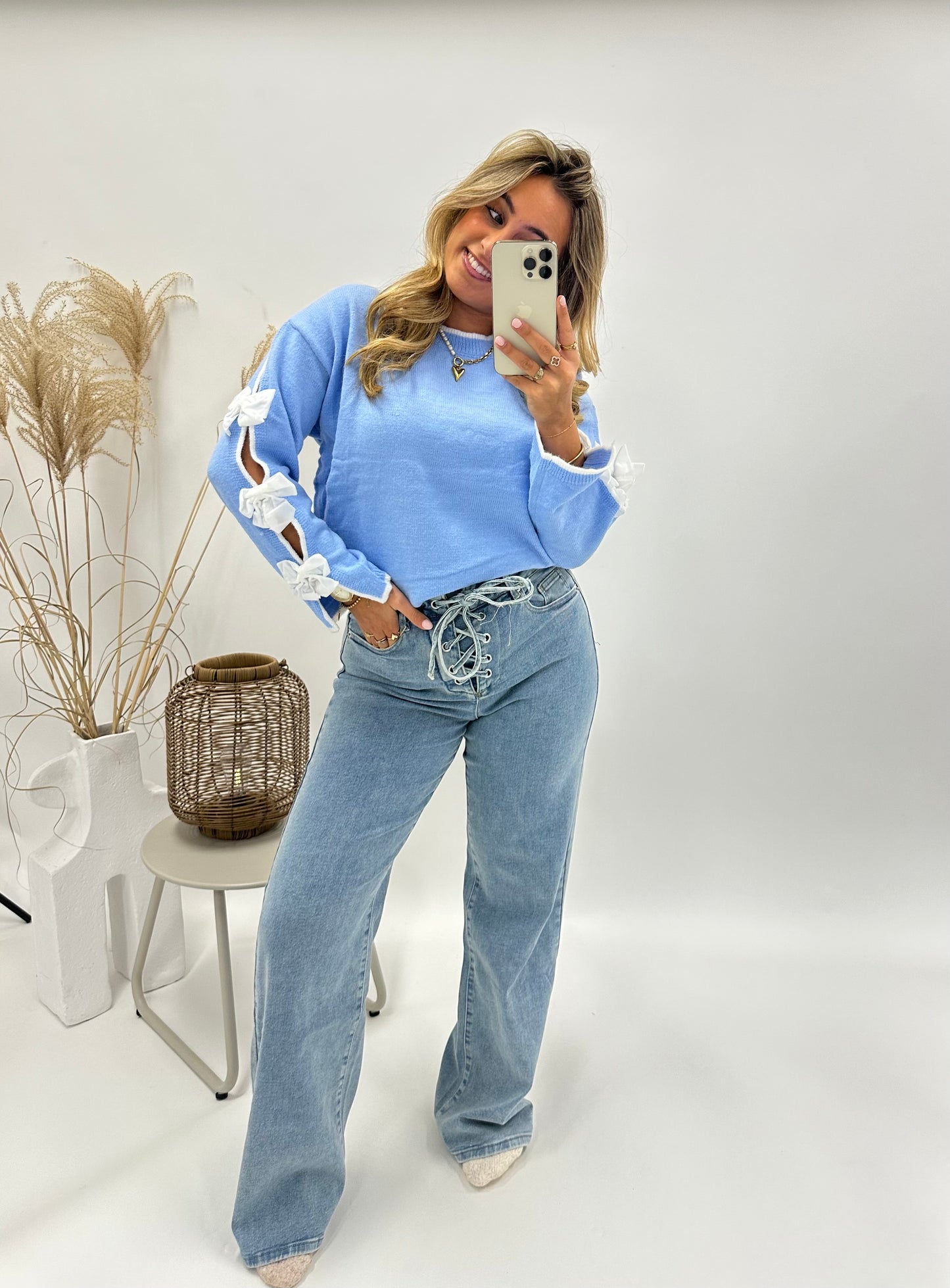 Pleun trui strik blauw