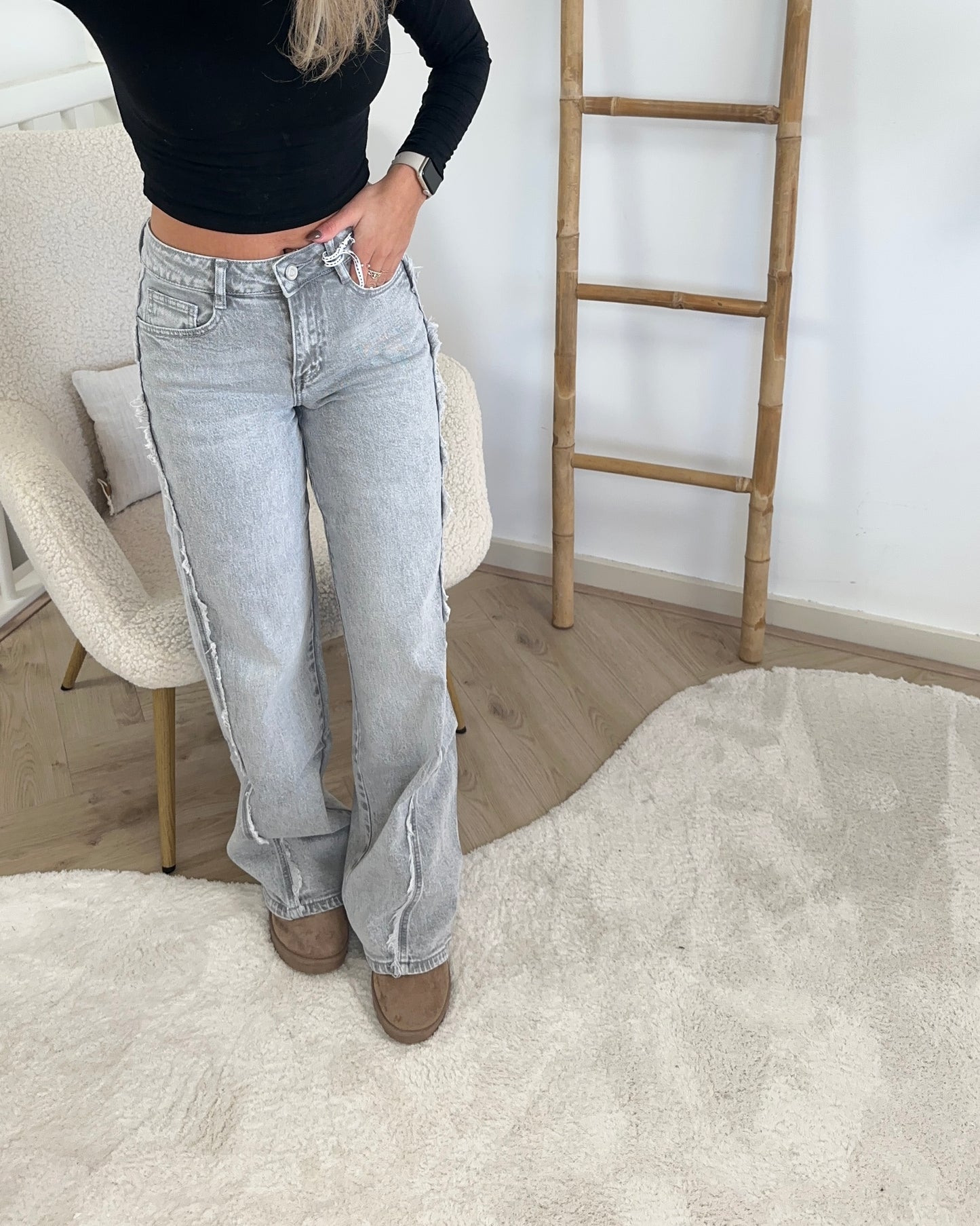 LILLY WIDE LEG JEANS - SPIJKERGRIJS
