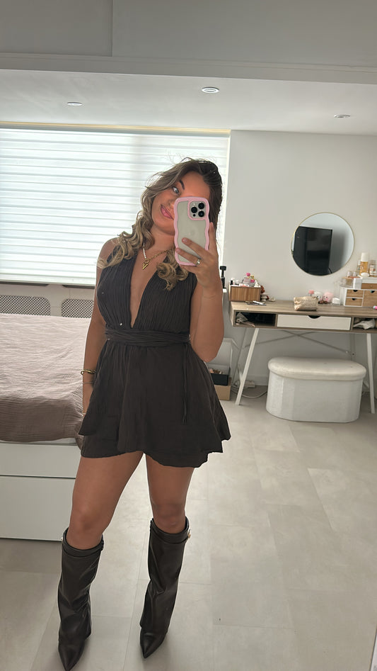 Lizzy jumpsuit jurkje hydrofiel - Brown