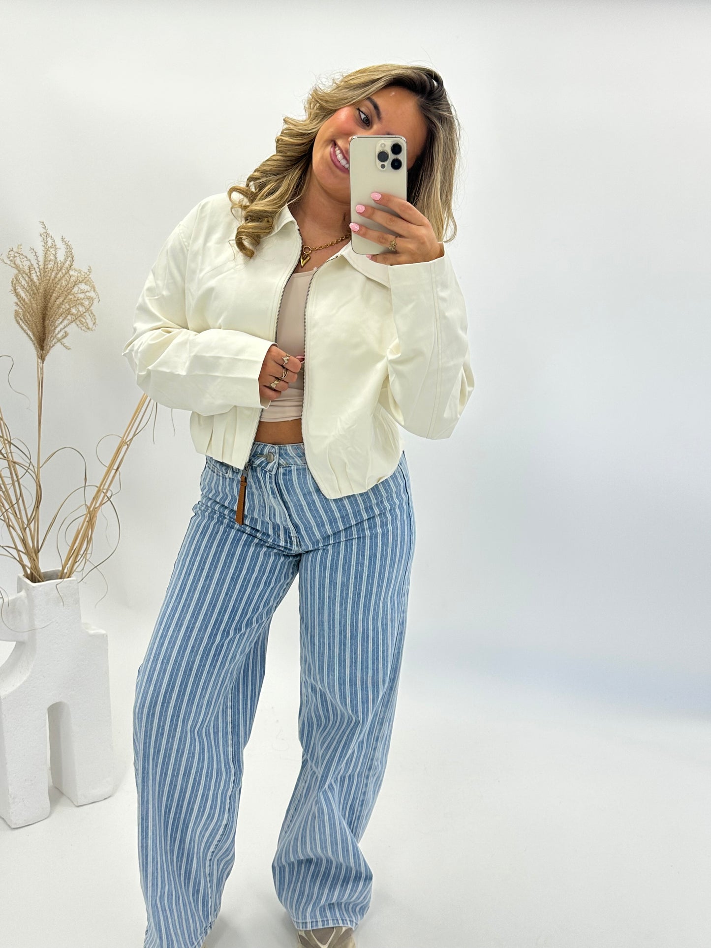 Dena bomber jasje beige/bruin