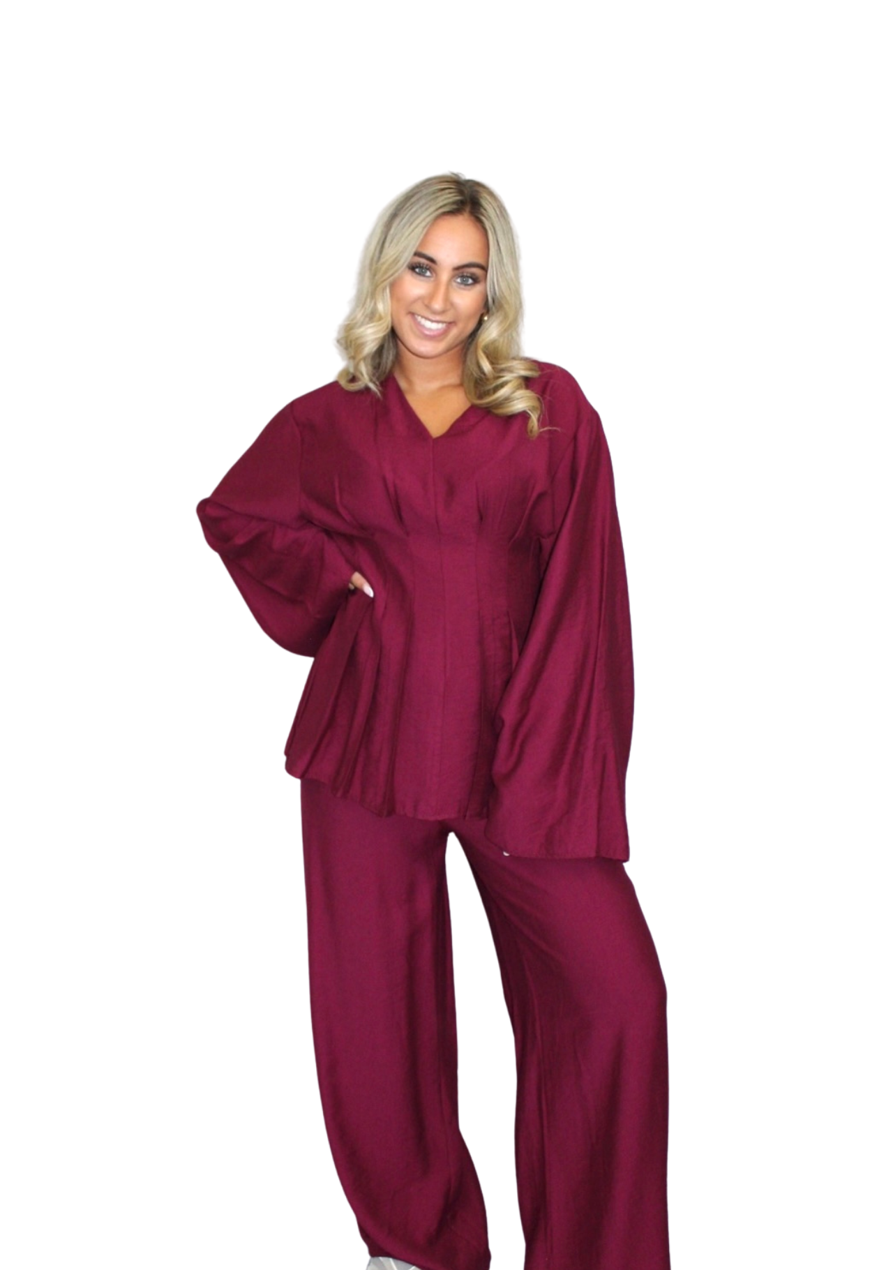 Lizzy co ord set bordeaux rood