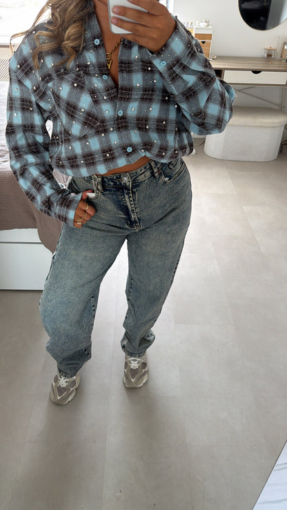 Amber barrel jeans - BLUE