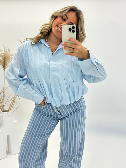 Kim ballon blouse blauw