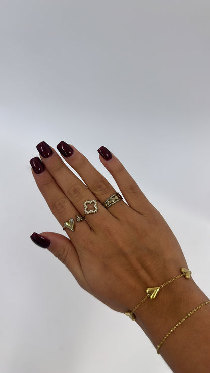 Armband hartjes goud