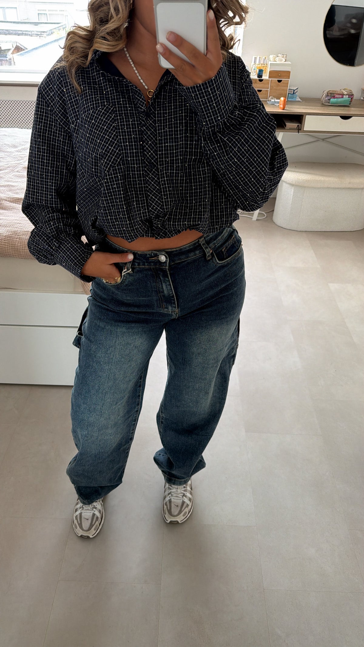 Lina barrel jeans - DARK BLUE