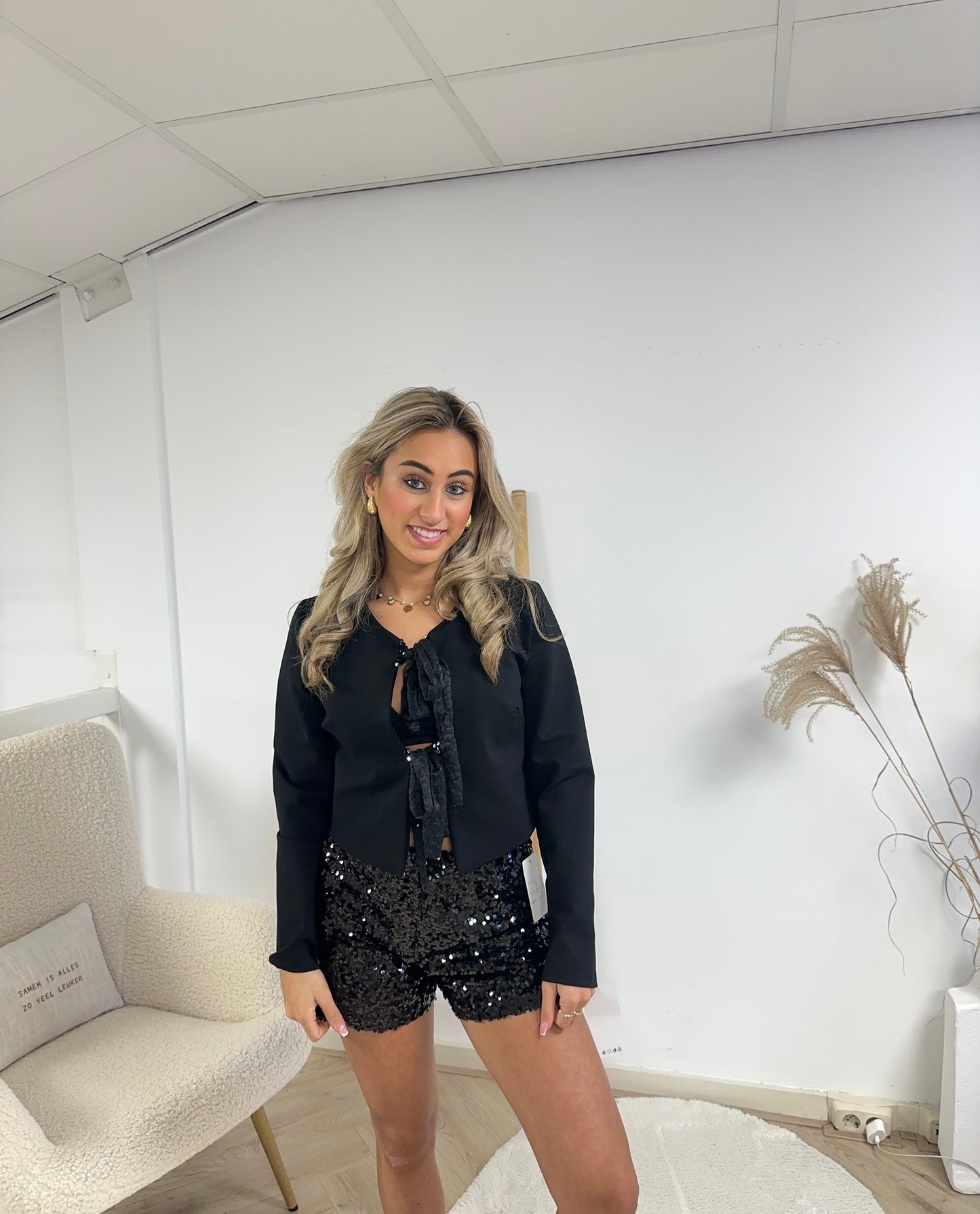 STRIK TRUI ZWART GLITTER