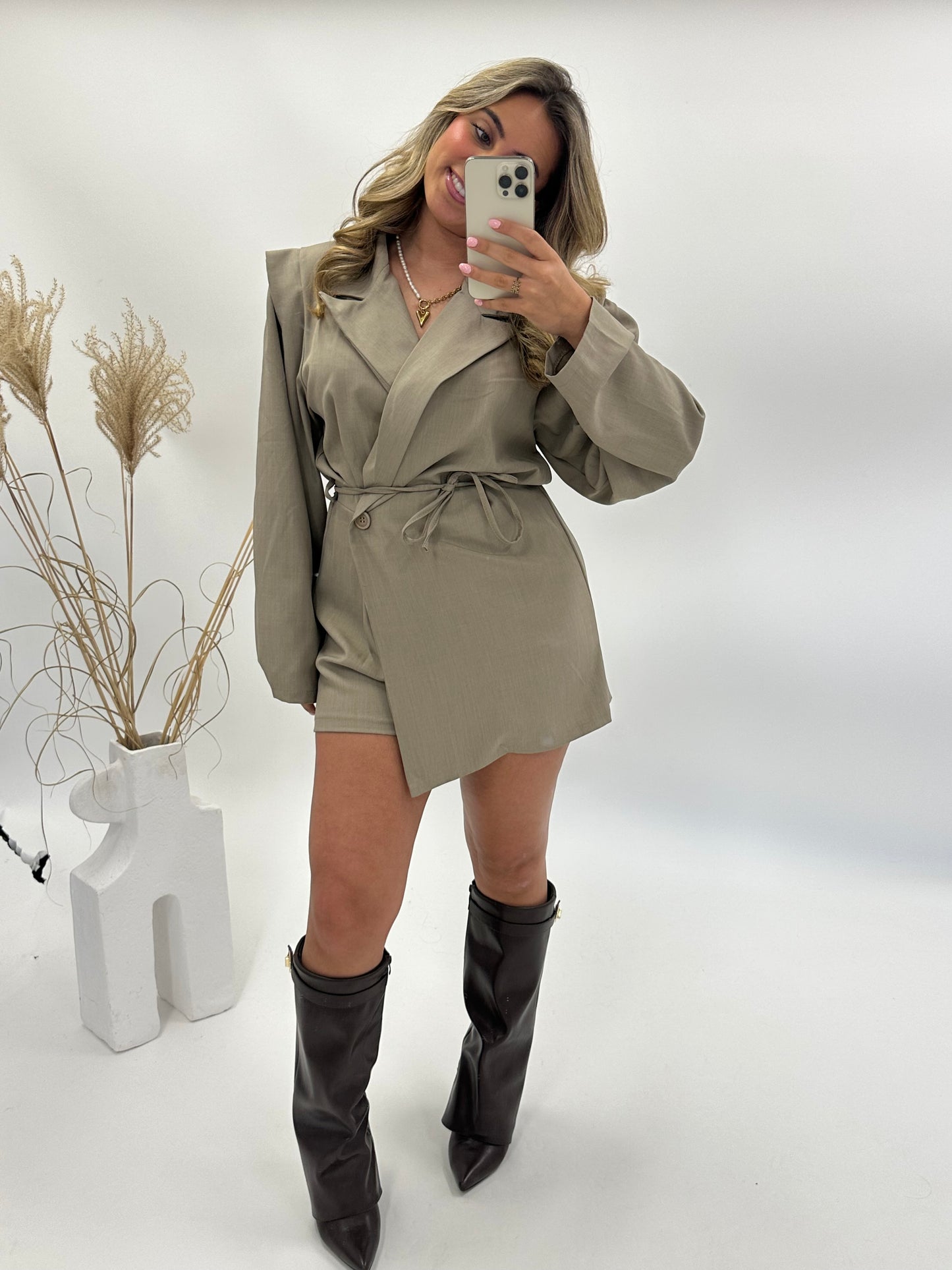 Daisy blazerjurkje taupe