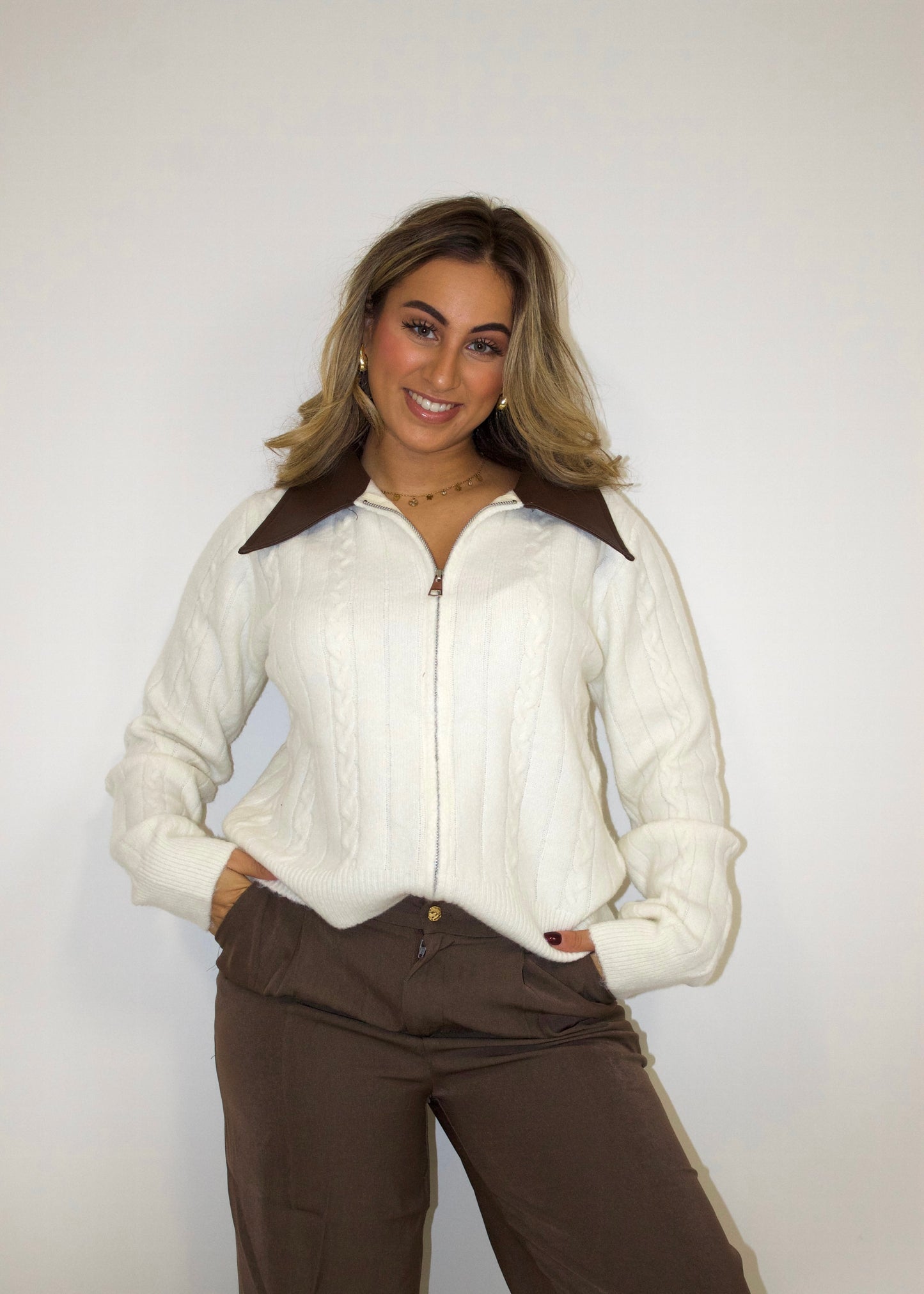 Wendy trui vest beige