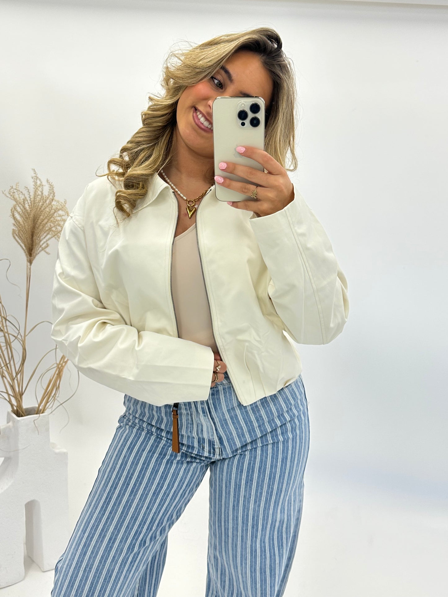 Dena bomber jasje beige/bruin