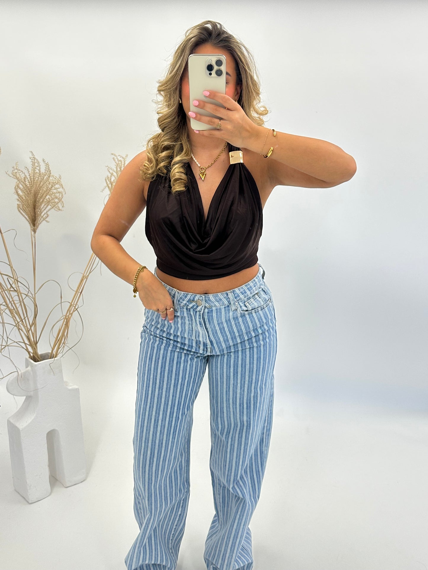 Sara halter top bruin