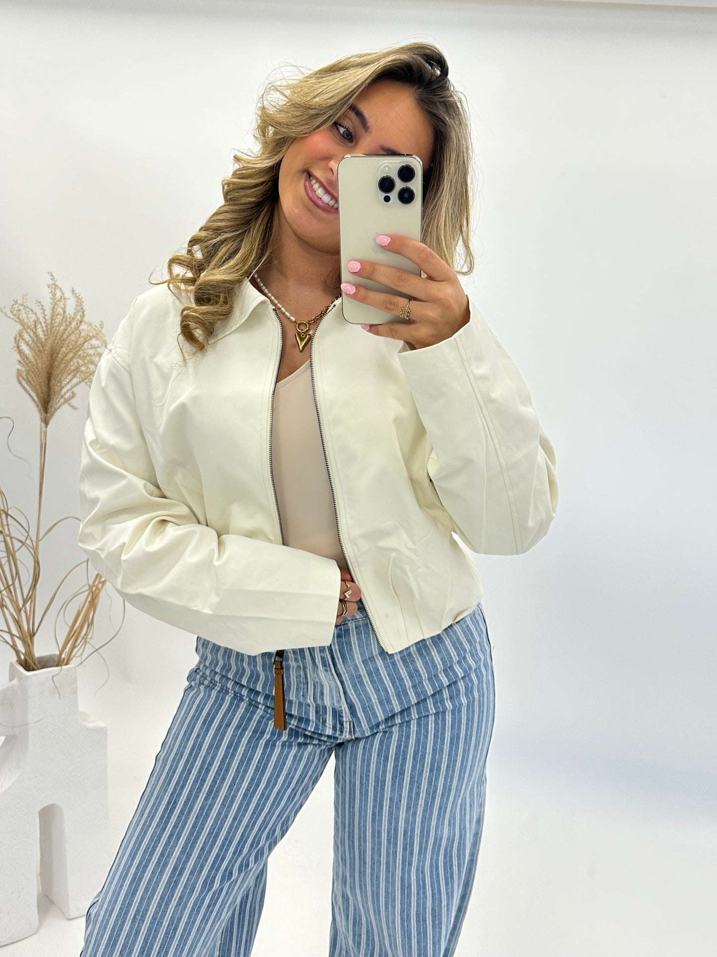 Dena bomber jasje beige/bruin