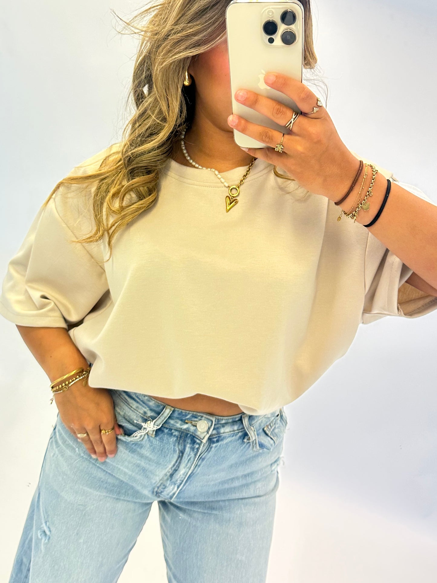Nora Ballon top - Beige