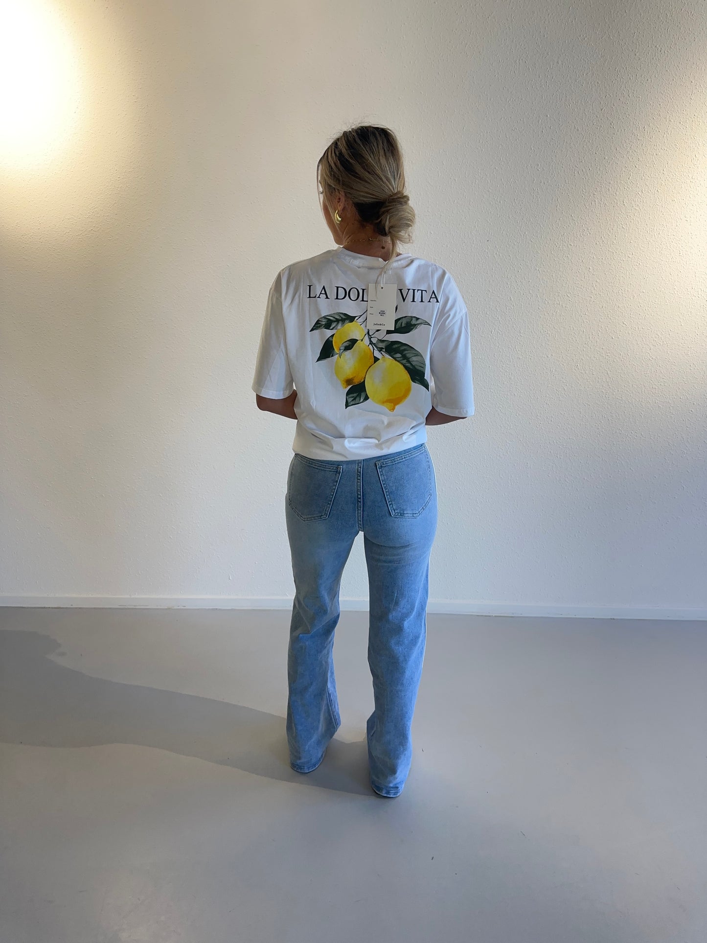 JEANS WIDE FEE STREEP - SPIJKERBLAUW