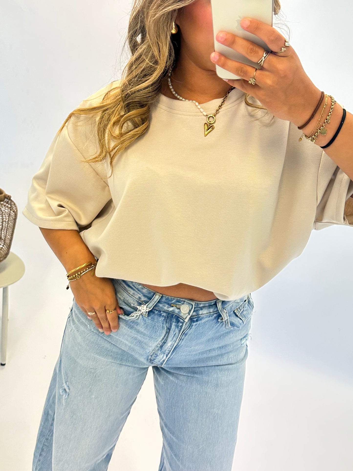 Nora Ballon top - Beige