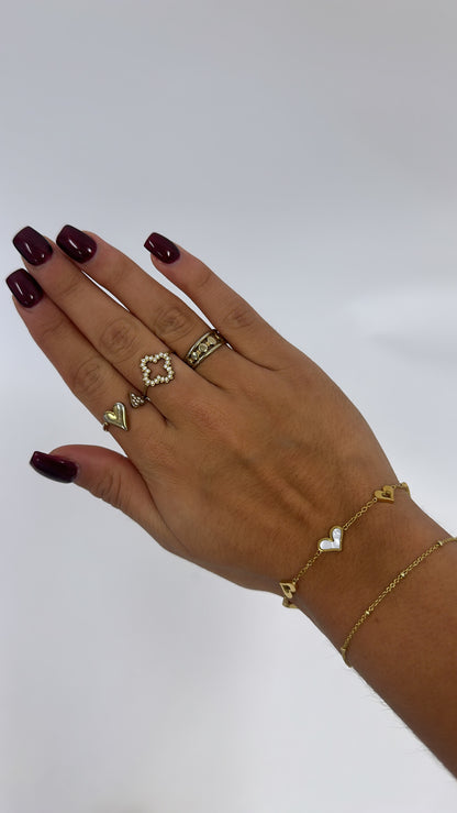 Armband hartjes goud 2