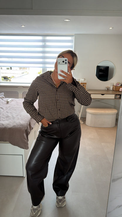 Luna Leather Balloon - BROWN