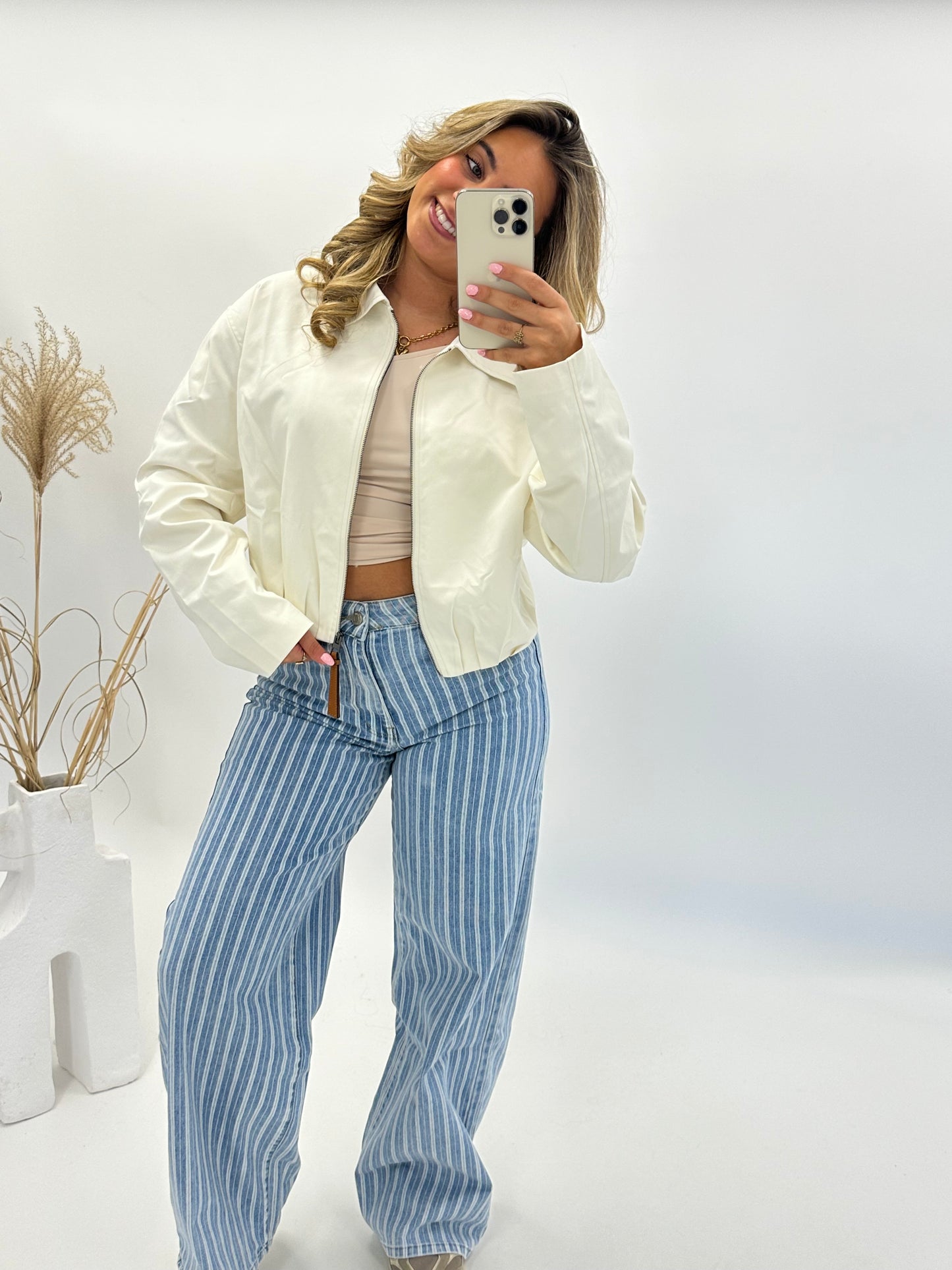 Dena bomber jasje beige/bruin