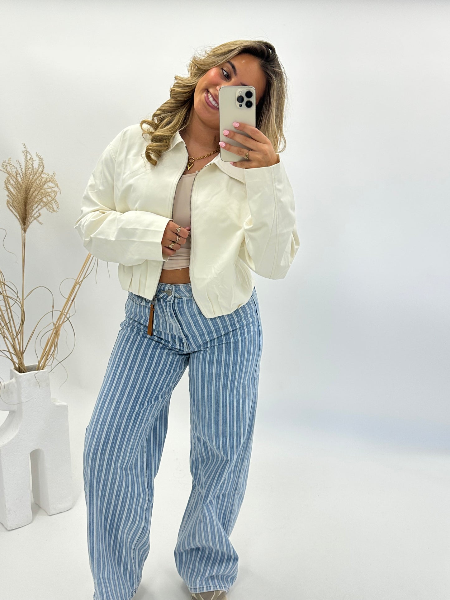 Dena bomber jasje beige/bruin