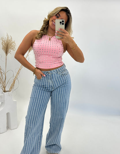 Bibi studs top roze