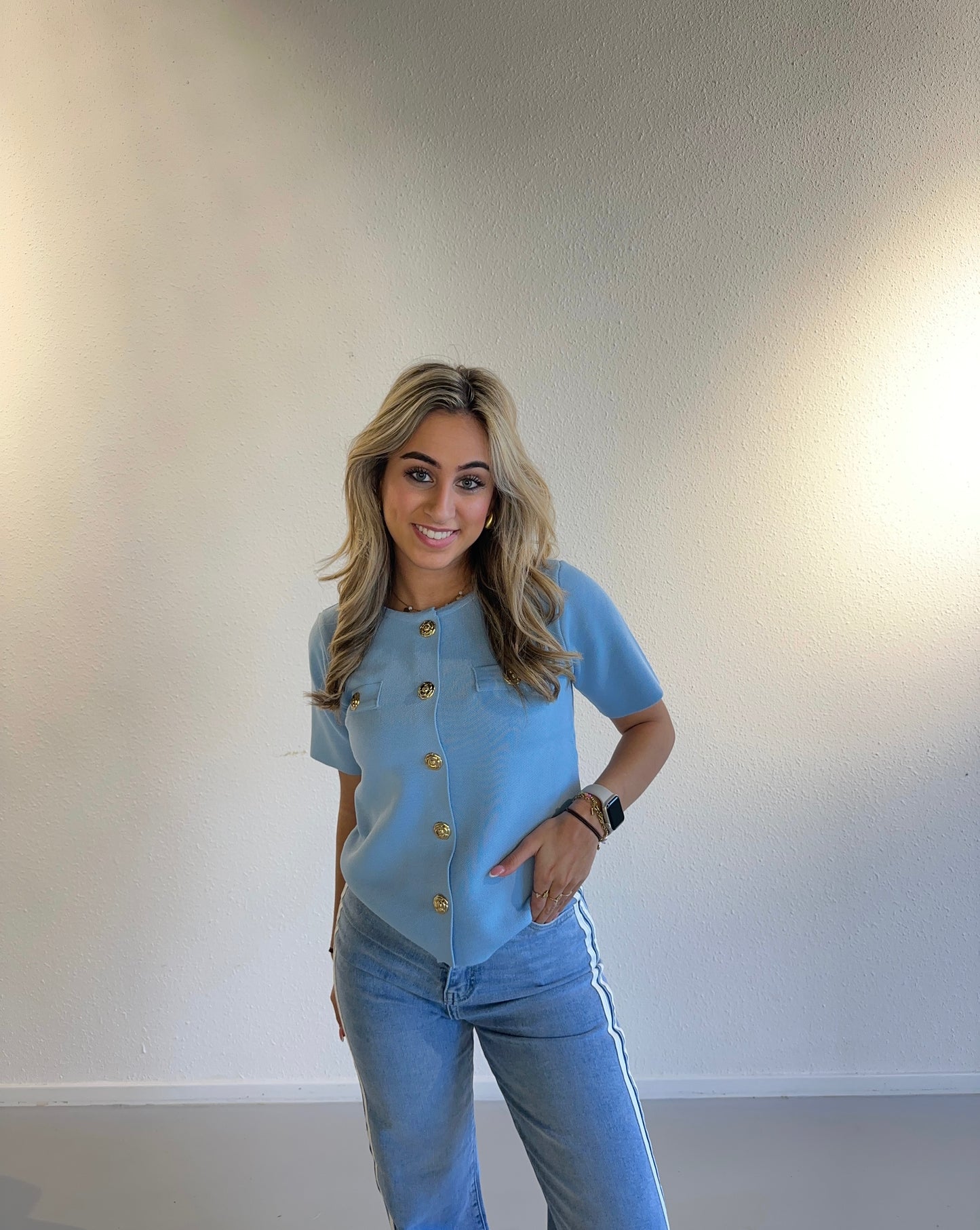 VEST TOP AMARA - BLAUW