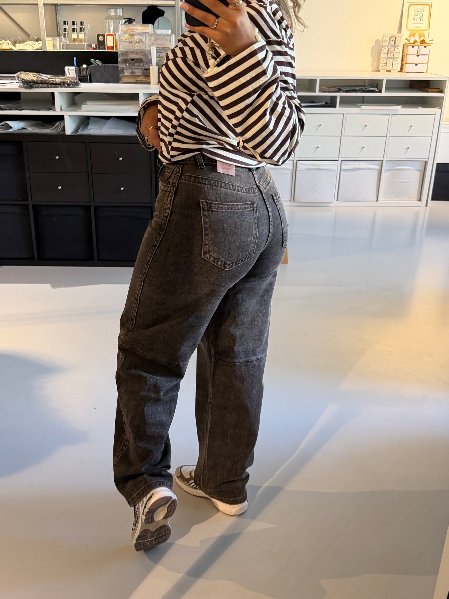 Mila Balloon jeans - GREY/BROWN WASSING