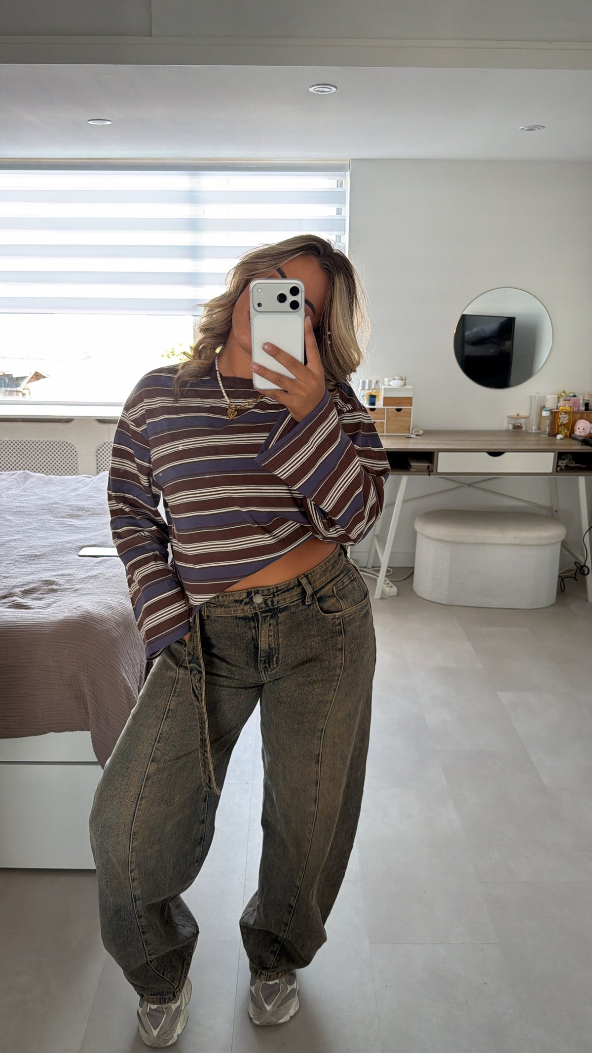 Lara gestreepte Longsleeve - BLUE/BROWN