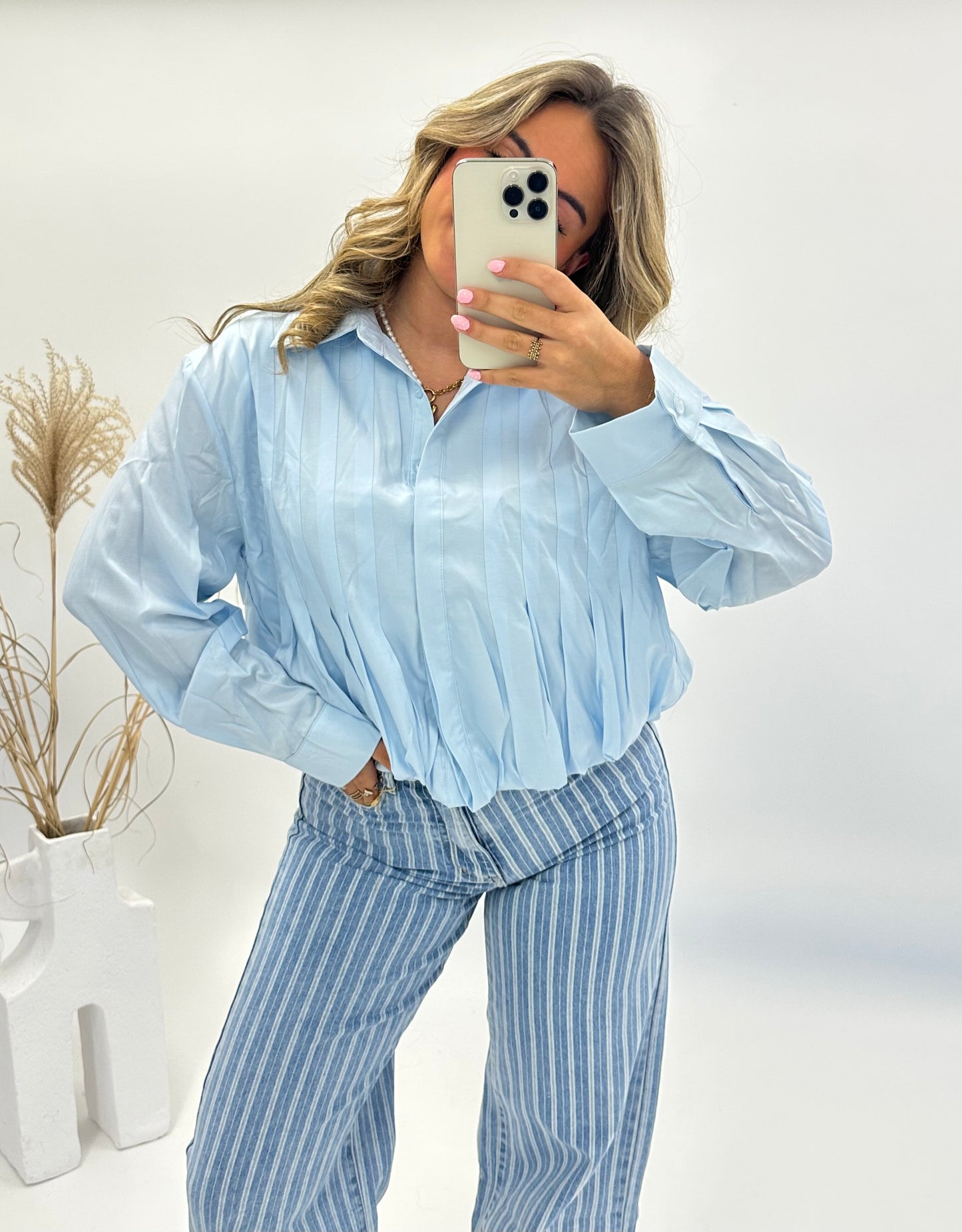 Kim ballon blouse blauw
