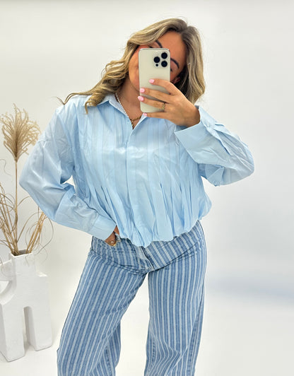 Kim ballon blouse blauw