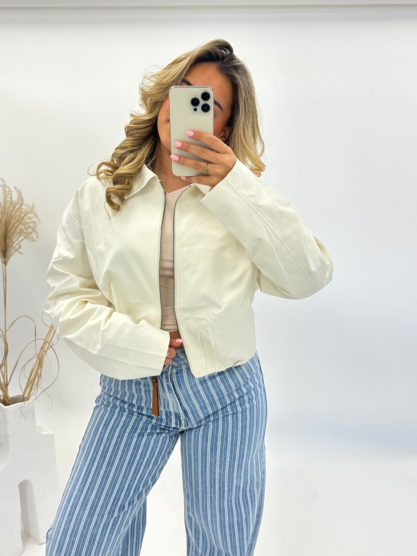 Dena bomber jasje beige/bruin