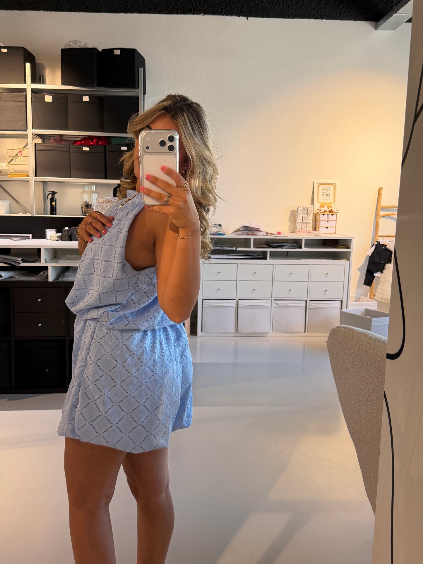 Tes ballon jumpsuit jurkje - BABY BLUE