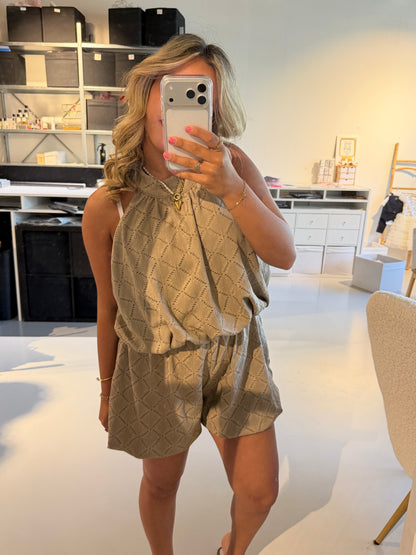 Tes ballon jumpsuit jurkje - TAUPE