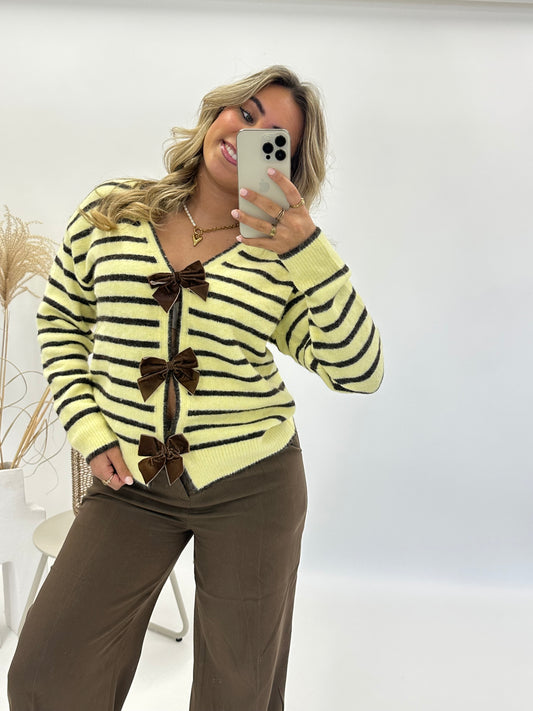 Zola trui strik geel bruin